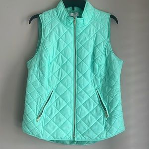 Seafoam Green Crown & Ivy Zip-Up Vest